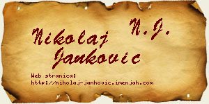 Nikolaj Janković vizit kartica